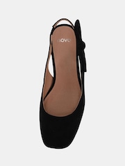 Črna Chrome - Novo Novo Chrome Claudia Standard Fit Bow Low Block Slingbacks - Slika 7 iz 7