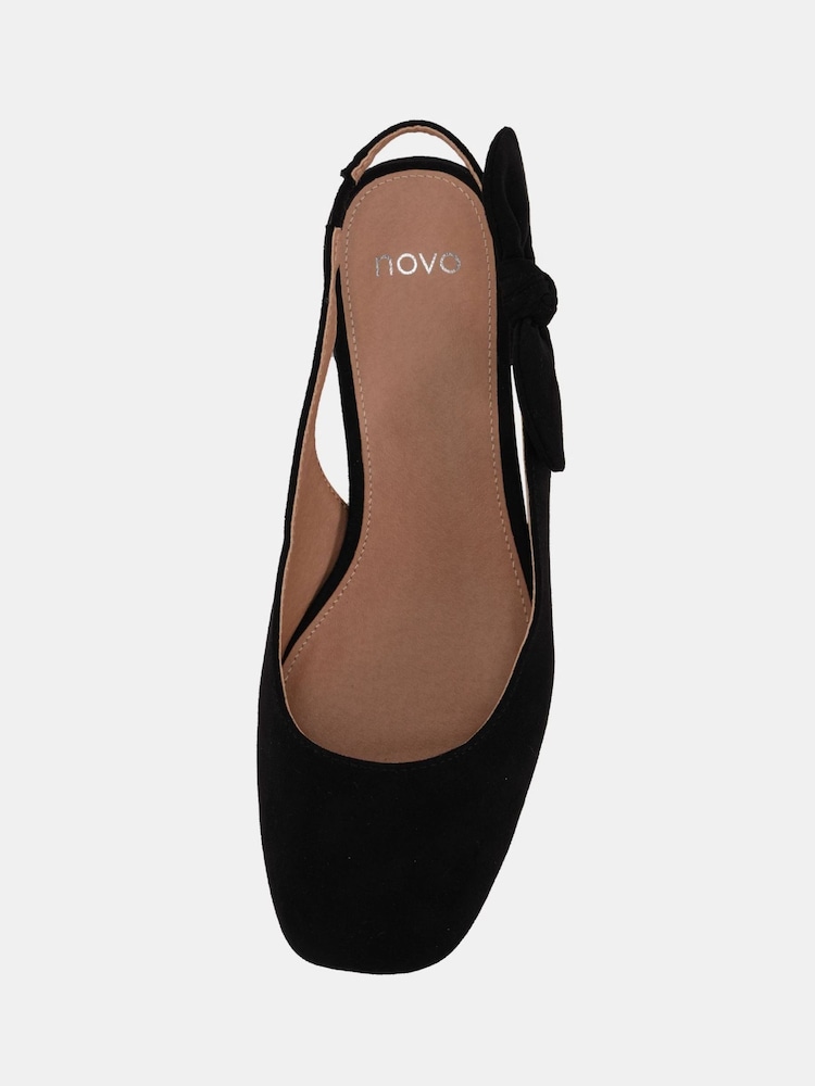 Črna Chrome - Novo Novo Chrome Claudia Standard Fit Bow Low Block Slingbacks - Slika 7 iz 7 Črna Chrome - Novo Novo Chrome Claudia Standard Fit Bow Low Block Slingbacks - Slika 7 iz 7