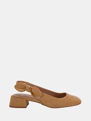 Novo Natural Wide Fit Claudia Bow Low Block Slingbacks - Image 2 of 6