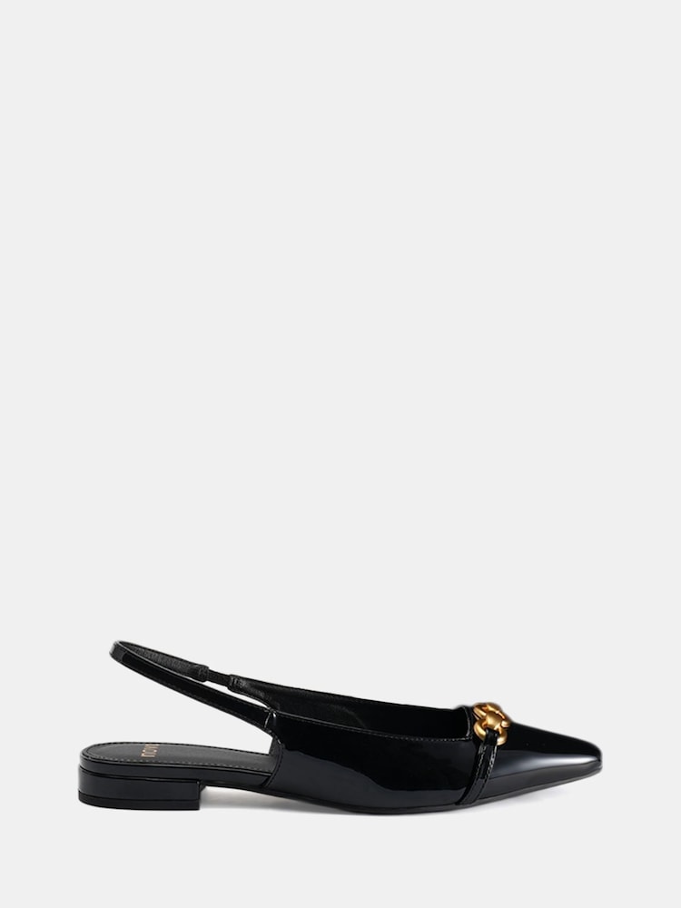 Novo Black Colish Hardware Slingback Flats - Image 2 of 6