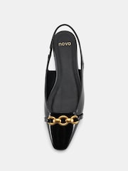 Novo Black Colish Hardware Slingback Flats - Image 5 of 6