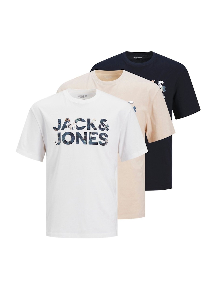 Tricouri JACK & JONES 3 Pachet cu mânecă scurtă și logo - Image 1 of 7