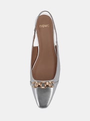 Novo Silver Colish Hardware Slingback Flats - Image 5 of 6