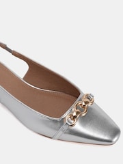 Novo Silver Colish Hardware Slingback Flats - Image 6 of 6