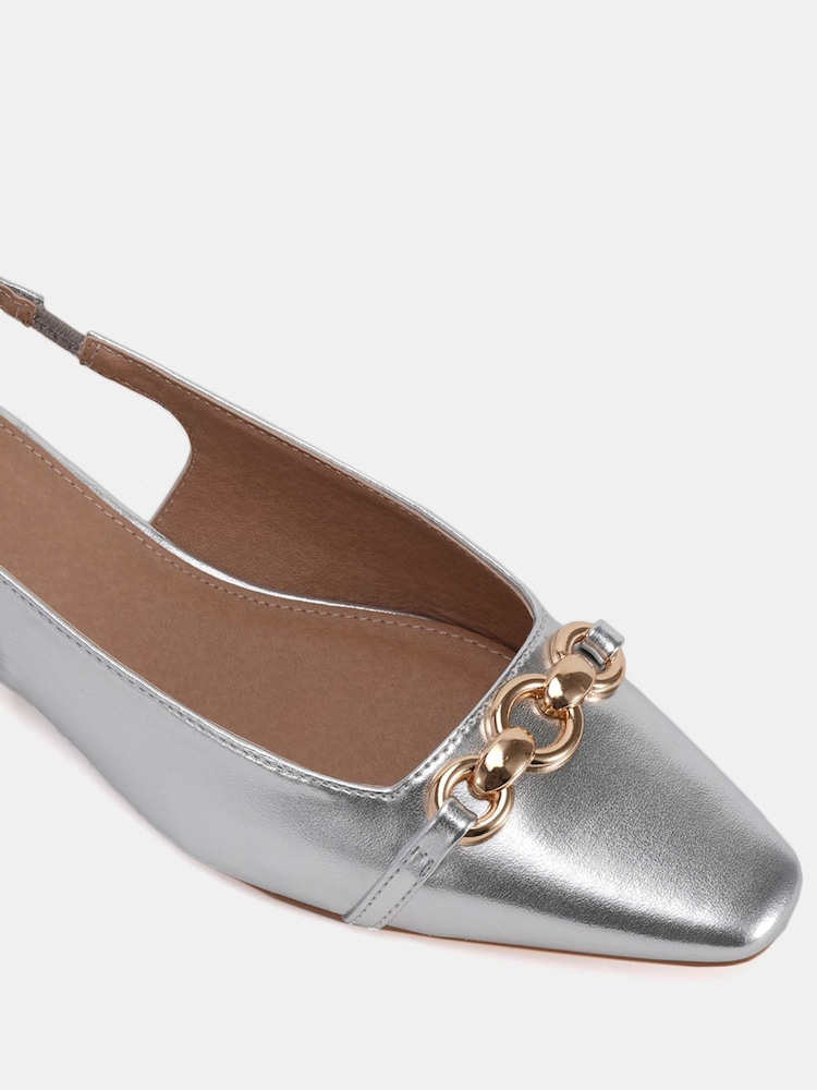 Novo Silver Colish Hardware Slingback Flats - Image 6 of 6