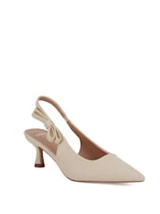Novo Natural Wide Fit Indi Bow Low Heel Point Slingback Courts - Image 4 of 7