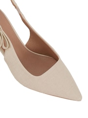 Novo Natural Wide Fit Indi Bow Low Heel Point Slingback Courts - Image 7 of 7