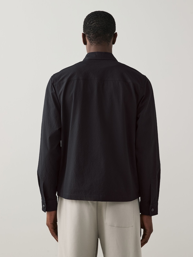 HUGO Black Zip Through Shirt - Image 2 of 4