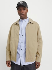 JACK & JONES Cream Zip Up Worker Jacket - Image 2 of 6