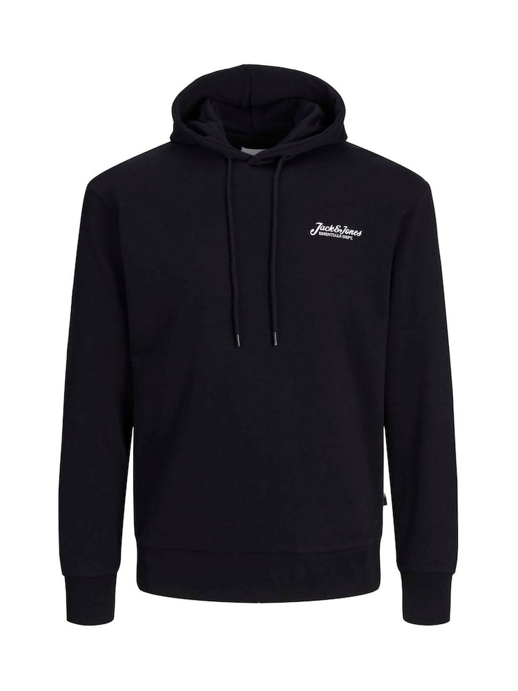JACK & JONES Black Hoodie Sweat T-Shirt And Shorts Co Ord Set - Image 2 of 4
