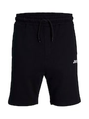 JACK & JONES Black Hoodie Sweat T-Shirt And Shorts Co Ord Set - Image 3 of 4
