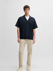 BOSS Blue Relaxed Fit 100% Cotton Logo Shirt - Image 3 of 5
