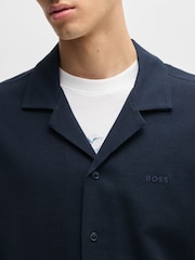 BOSS Blue Relaxed Fit 100% Cotton Logo Shirt - Image 4 of 5
