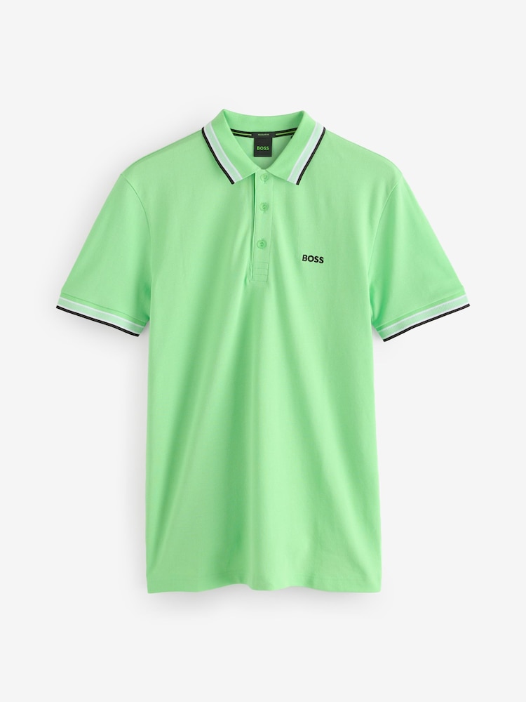 BOSS Green Regular Fit Paddy Tipped Collar 100% Cotton Polo Shirt - Image 5 of 5 BOSS Green Regular Fit Paddy Tipped Collar 100% Cotton Polo Shirt - Image 5 of 5