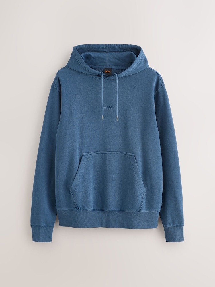 BOSS Blue Relaxed Fit 100% Cotton Hoodie - Image 1 of 1