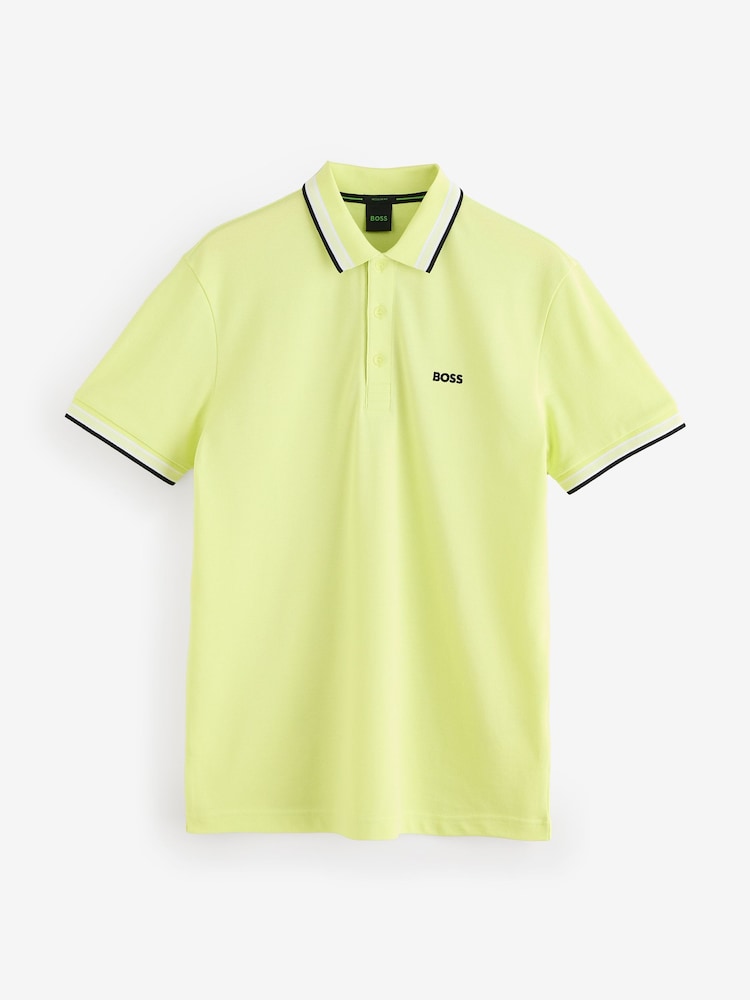 أصفر - BOSS Paddy Pro Tipped Collar Polo Shirt - صورة 5 من 5