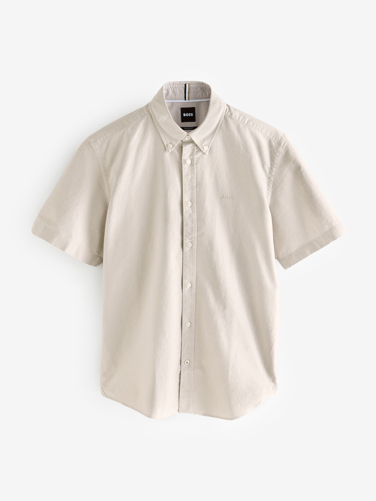 BOSS Brown Regular Fit Liam Shirt - Image 4 of 4