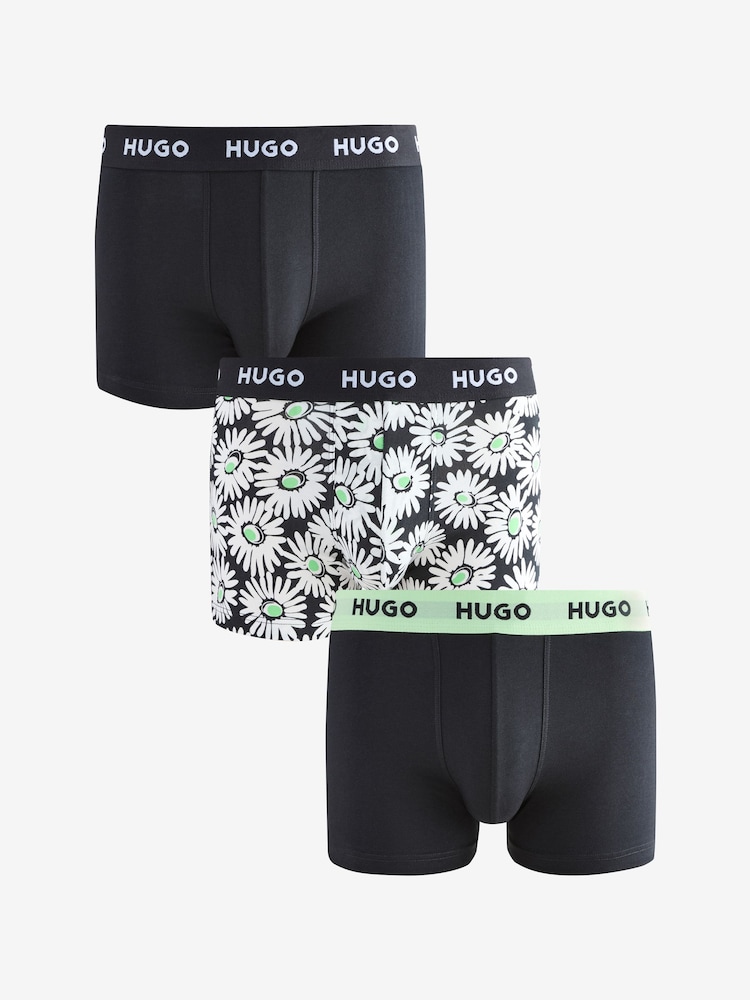 HUGO Blue Boxers 3 Pack - Image 1 of 6 HUGO Blue Boxers 3 Pack - Image 1 of 6