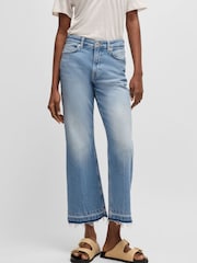 BOSS Blue Light Wash Kick Flare Stretch Denim Jeans - Image 1 of 5