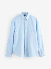 BOSS Light Blue Regular-Fit 100% Linen Shirt - Image 1 of 1