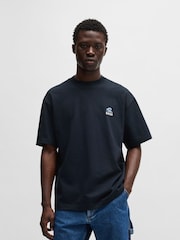Azul - BOSS Relaxed Fit Logo T-Shirt - Imagen 1 de 6