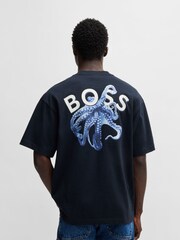 Azul - BOSS Relaxed Fit Logo T-Shirt - Imagen 2 de 6