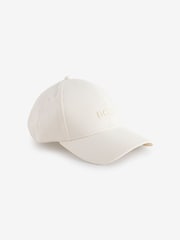 BOSS White Tonal Embroidered Logo Cap - Image 1 of 4