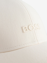 BOSS White Tonal Embroidered Logo Cap - Image 3 of 4