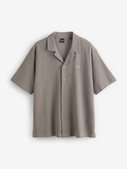 BOSS Brown Relaxed Fit 100% Cotton Logo Shirt - Image 1 of 1