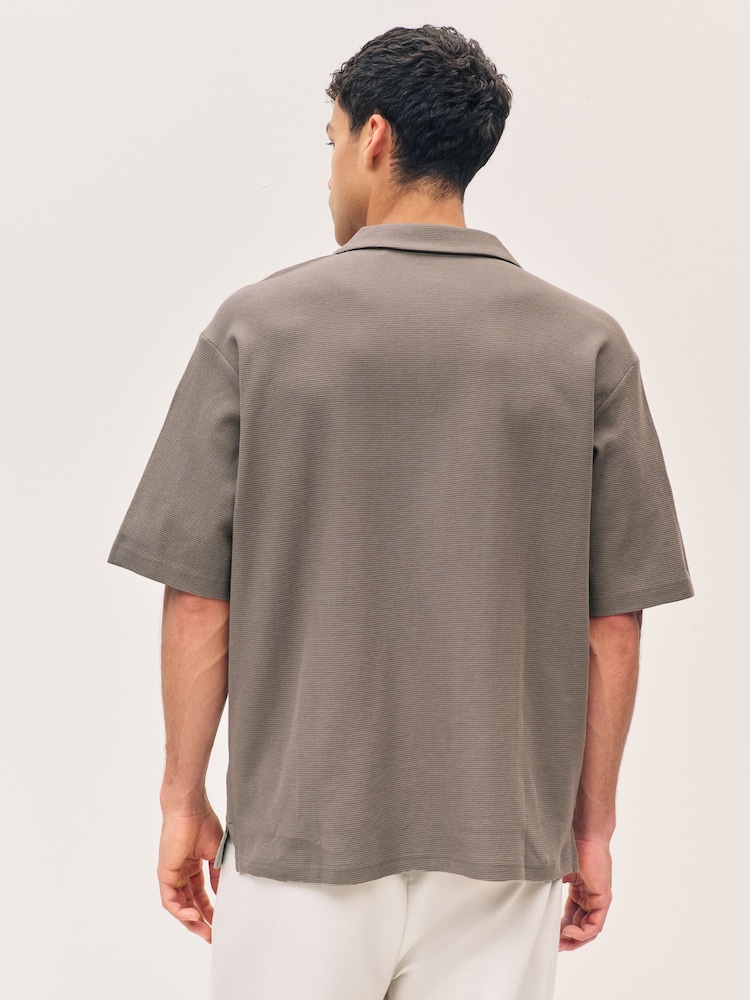 BOSS Brown Relaxed Fit Cotton Logo Shirt - Image 2 of 5