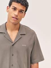 BOSS Brown Relaxed Fit Cotton Logo Shirt - Image 3 of 5