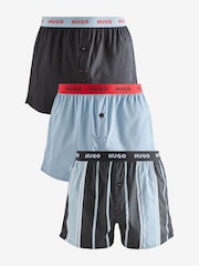HUGO Blue 100% Cotton Boxers 3 Pack - Image 1 of 5