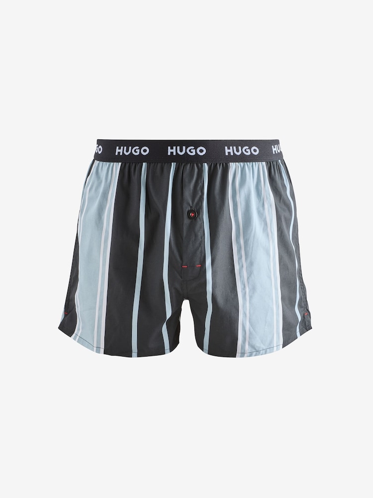 HUGO Blue 100% Cotton Boxers 3 Pack - Image 3 of 5