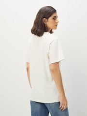 HUGO Natural Oversized Lipstick Graphic Print Jersey 100% Cotton T-Shirt - Image 2 of 4