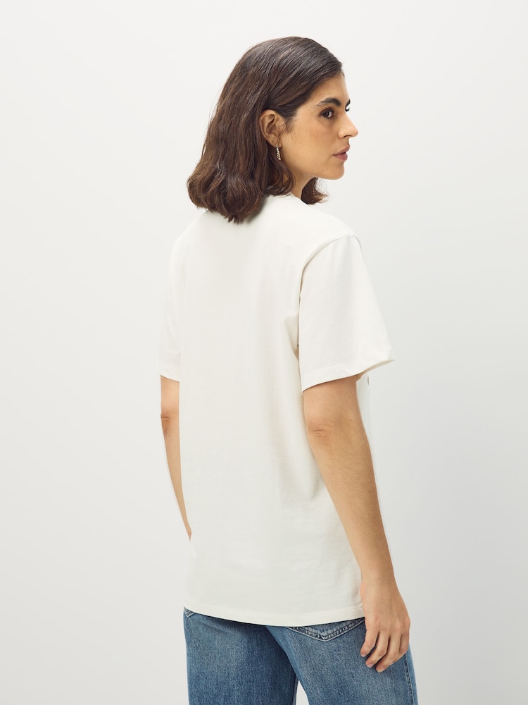 HUGO Natural Oversized Lipstick Graphic Print Jersey 100% Cotton T-Shirt - Image 2 of 4