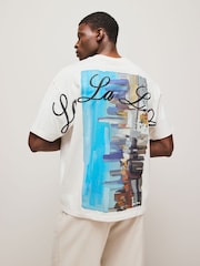 HUGO 100% Cotton Palm Tree Back Graphic T-Shirt - Bild 2 von 6