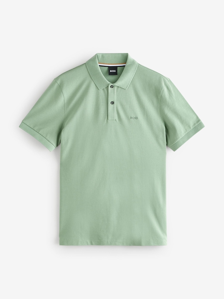BOSS Green 100% Cotton Pallas Regular-Fit Logo Polo Shirt - Image 1 of 1