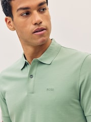 BOSS Green 100% Cotton Pallas Regular-Fit Logo Polo Shirt - Image 3 of 5