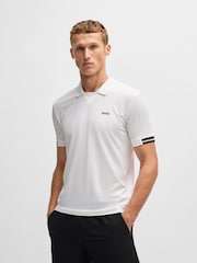 أبيض - BOSS Golf Palle Revere Collar Regular-Fit Polo Shirt - صورة 1 من 5