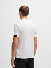 أبيض - BOSS Golf Palle Revere Collar Regular-Fit Polo Shirt - صورة 2 من 5