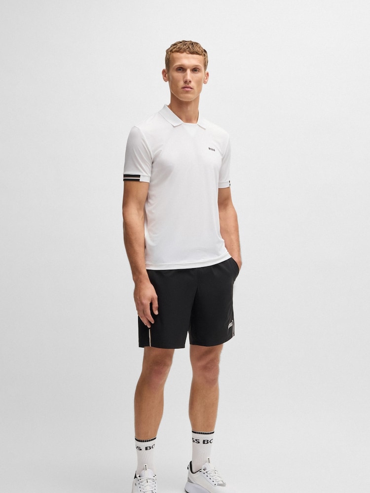BOSS White Golf Palle Revere Collar Regular-Fit Polo Shirt - Image 3 of 5