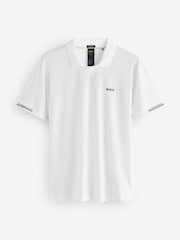 أبيض - BOSS Golf Palle Revere Collar Regular-Fit Polo Shirt - صورة 5 من 5
