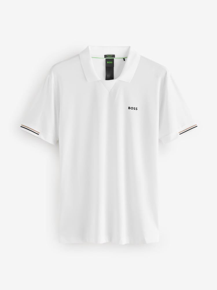 أبيض - BOSS Golf Palle Revere Collar Regular-Fit Polo Shirt - صورة 5 من 5