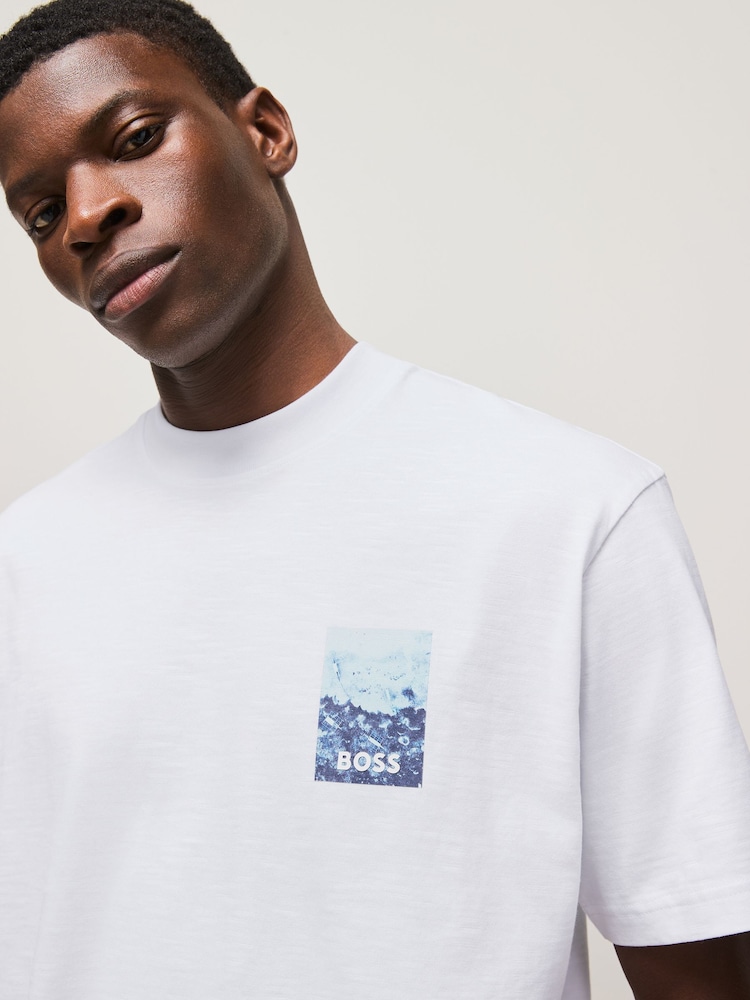 BOSS Natural 100% Cotton Relaxed-Fit Logo T-Shirt - Image 4 of 6