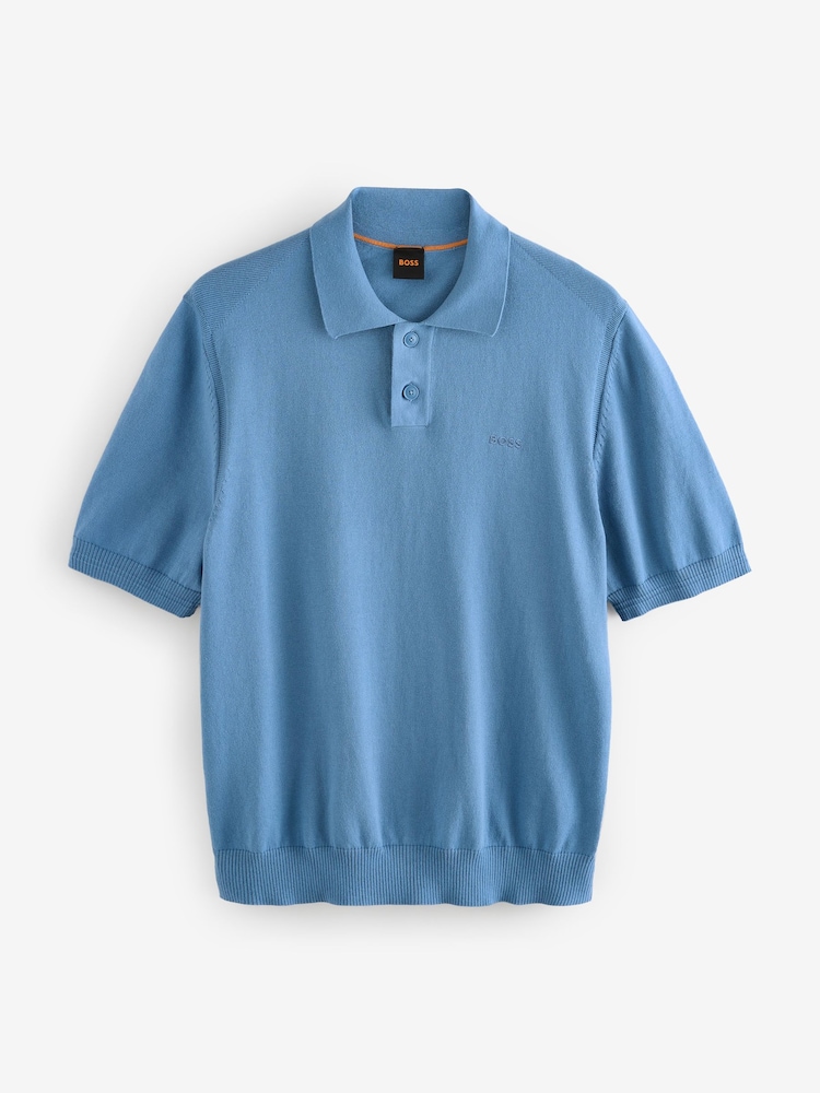 Azul - BOSS Regular Fit Asac Logo Polo Shirt - Imagen 1 de 1