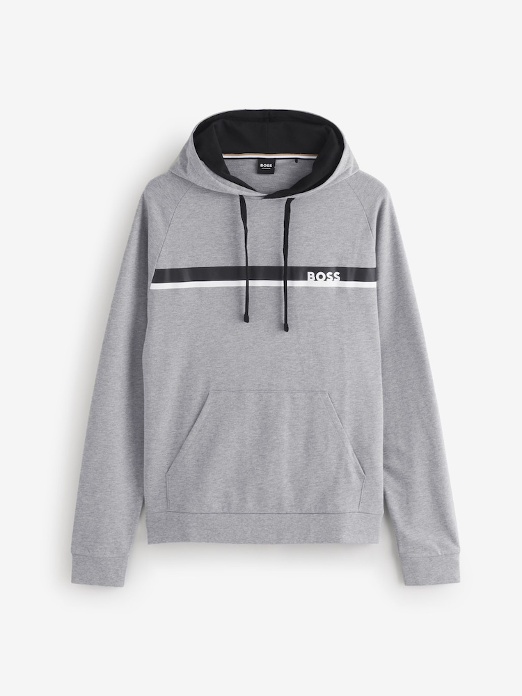 BOSS Grey 100% Cotton Authentic Logo Hoodie - Image 1 of 1