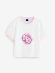HUGO Baby Lipstick Graphic Ringer Cropped 100% Cotton T-Shirt - صورة 4 من 4