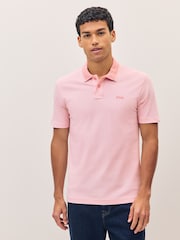 Rosa - BOSS Relaxed Fit Tipped Collar Polo Shirt - Imagen 1 de 4