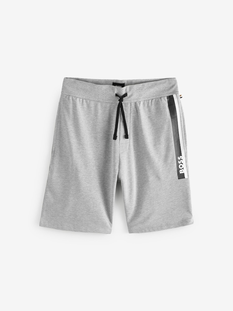 BOSS Grey 100% Cotton Authentic Logo Shorts - Image 1 of 1