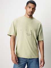 HUGO 100% Cotton Palm Tree Back Graphic T-Shirt - Imagen 1 de 5